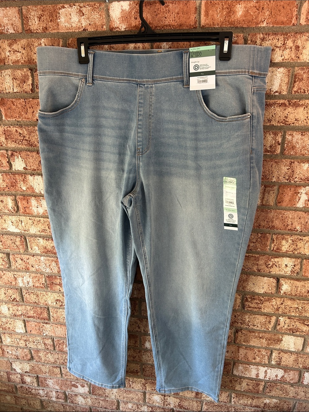 Terra&sky Women’s 2X Light Blue Women’s Jeans - Stretch Pull-On Style